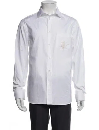 Pre-owned Gucci 2019 Running Gg Logo Dress Shirt In White