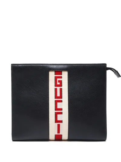 Pre-owned Gucci 2019 Sherry Line Clutch Bag In Black
