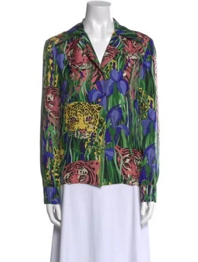 Pre-owned Gucci 2019 Silk Blouse In Green