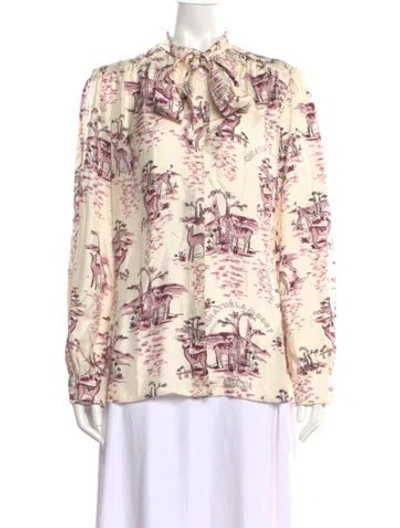 Pre-owned Gucci 2019 Silk Blouse In Purple