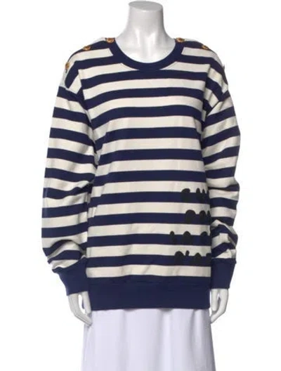 Pre-owned Gucci 2019 Striped Sweatshirt W/ Tags In Blue