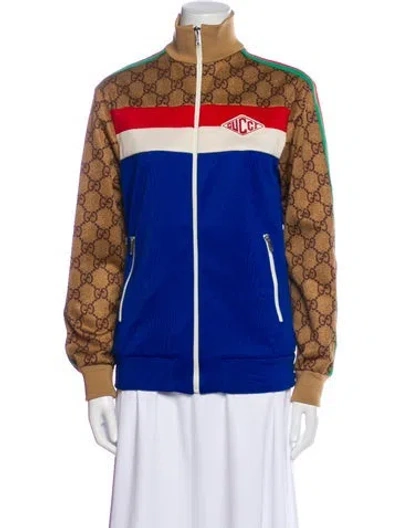 Pre-owned Gucci 2019 Sweatshirt Bomber Jacket In Blue