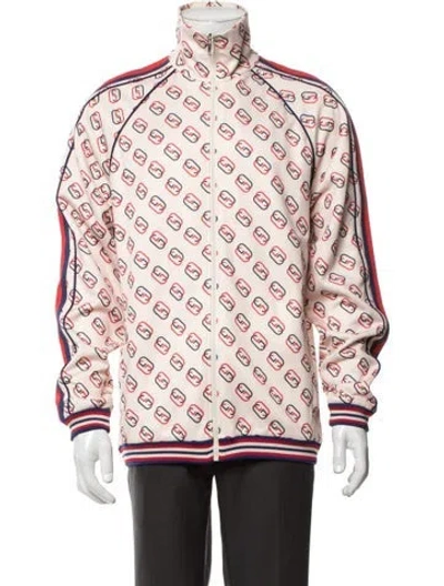Pre-owned Gucci 2019 Sylvie Web Accent Bomber Jacket W/ Tags In Neutrals