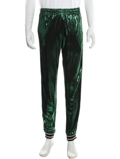 Pre-owned Gucci 2019 Sylvie Web Accent Lounge Bottoms In Green