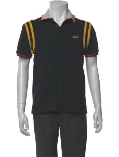 Pre-owned Gucci 2019 Sylvie Web Accent Polo Shirt In Black
