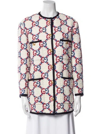 Pre-owned Gucci 2019 Tweed Pattern Coat W/ Tags In Neutral