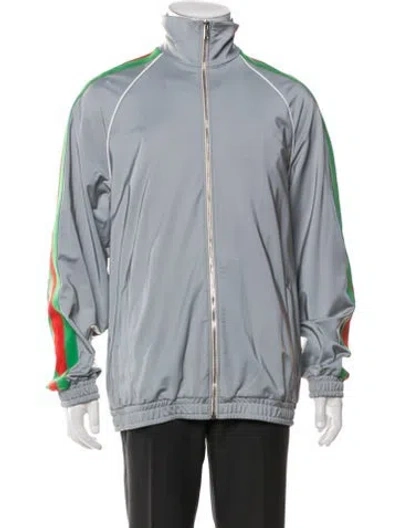 Pre-owned Gucci 2019 Web Accent Bomber Jacket In Grey