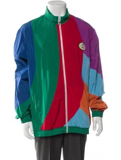 Pre-owned Gucci 2019 Web Accent Windbreaker In Green