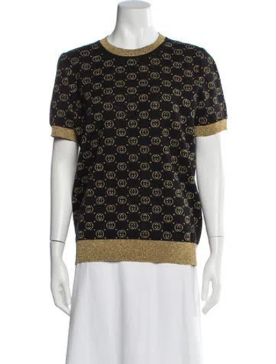 Pre-owned Gucci 2019 Wool Sweater In Black/gold/metallic