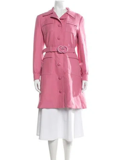 Pre-owned Gucci 2019 Wool Trench Coat In Pink