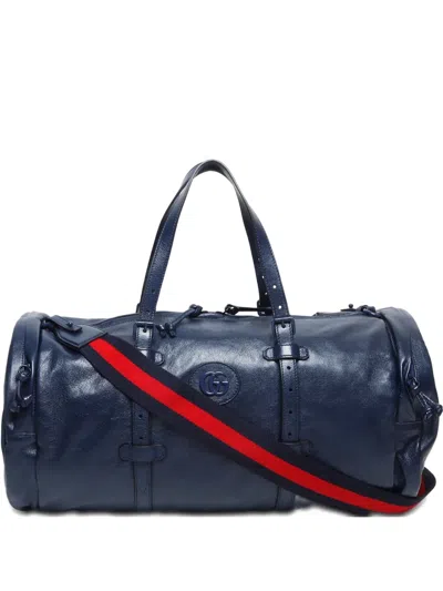 Pre-owned Gucci 2020-2024s Gg Boston Shoulder Bag In Blue