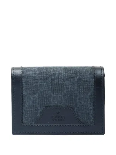Pre-owned Gucci 2020-2025 Gg Supreme Wallet In Black