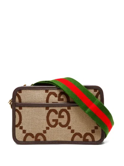 Pre-owned Gucci 2020-2025 Jumbo Gg Shoulder Bag In Brown