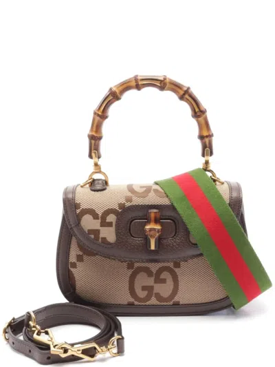 Pre-owned Gucci 2020 Bamboo 1947 Handbag In Neutrals