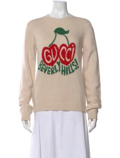 Pre-owned Gucci 2020 Beverly Hills Cherries Sweater In Neutral