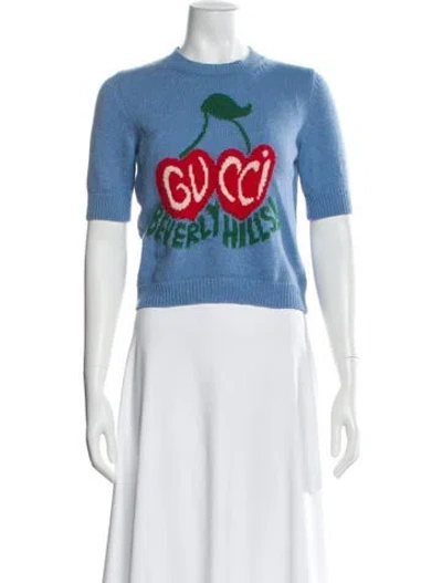 Pre-owned Gucci 2020 "cherry 'beverly Hills" Sweater In Blue