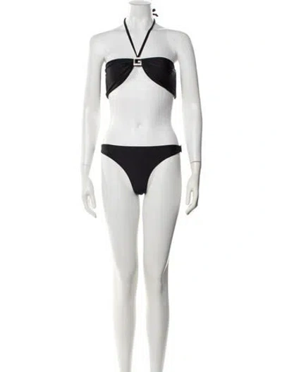 Pre-owned Gucci 2020 Crystal Embellishments Bikini In Black