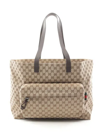 Pre-owned Gucci 2020 Gg Canvas Shoulder Bag In Neutrals