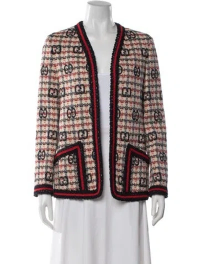 Pre-owned Gucci 2020 Gg Fancy Check Tweed Jacket W/ Tags In Neutral