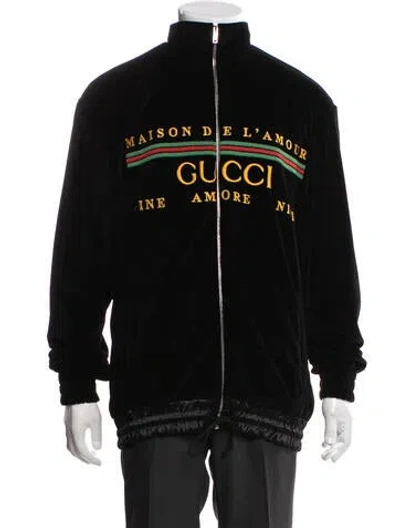 Pre-owned Gucci 2020 Gg Logo Windbreaker In Black