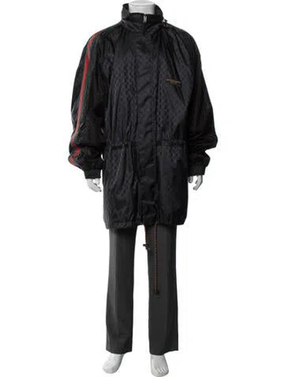 Pre-owned Gucci 2020 Gg Nylon Parka In Black