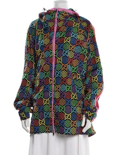 Pre-owned Gucci 2020 Gg Psychedelic Windbreaker W/ Tags In Black