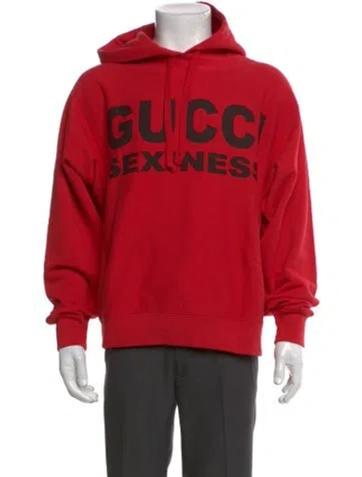 Pre-owned Gucci 2020 Graphic Print Hoodie W/ Tags In Red