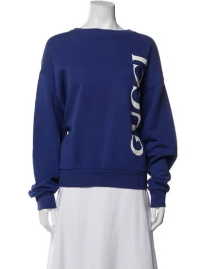 Pre-owned Gucci 2020 Graphic Print Sweatshirt In Blue