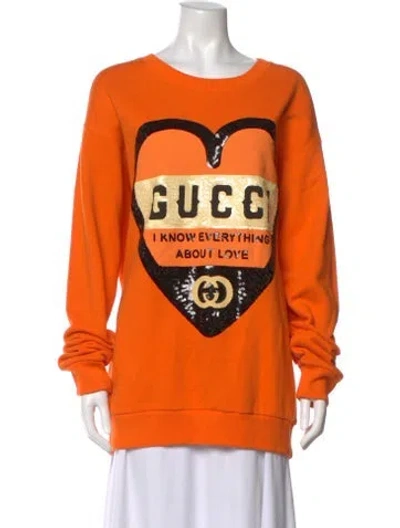 Pre-owned Gucci 2020 Graphic Print Sweatshirt W/ Tags In Orange