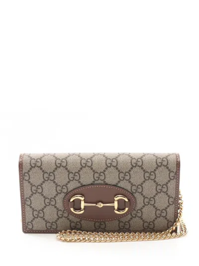 Pre-owned Gucci 2020 Horsebit 1995 Shoulder Bag In Neutrals