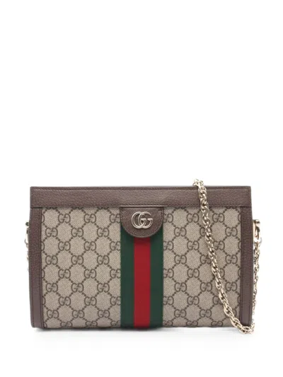 Pre-owned Gucci 2020 Medium Ophidia Gg Supreme Shoulder Bag In Neutral