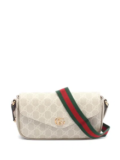 Pre-owned Gucci 2020's Ophidia Gg-pattern Shoulder Bag In Neutral
