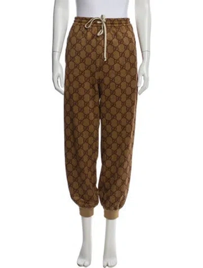 Pre-owned Gucci 2020 Printed Sweatpants In Brown