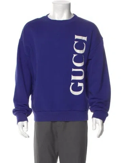 Pre-owned Gucci 2020 Signature Logo Sweatshirt In Blue