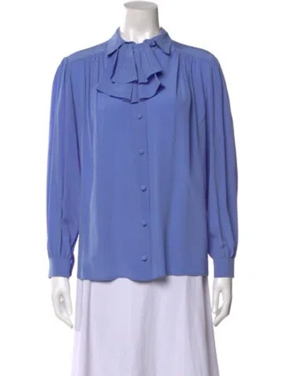 Pre-owned Gucci 2020 Silk Blouse In Blue