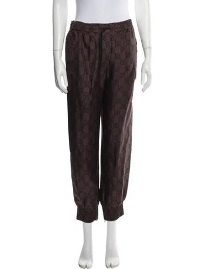 Pre-owned Gucci 2020 Silk Sweatpants In Brown