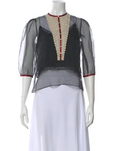 Pre-owned Gucci 2020 Three-quarter Sleeve Blouse In Black