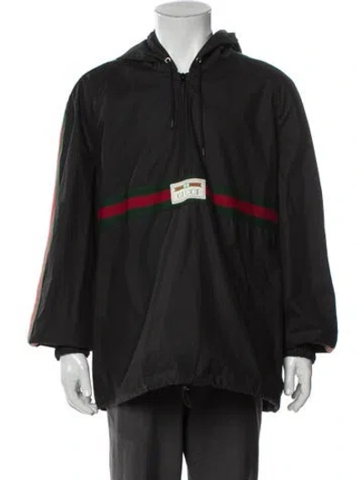 Pre-owned Gucci 2020 Web Accent Windbreaker W/ Tags In Black