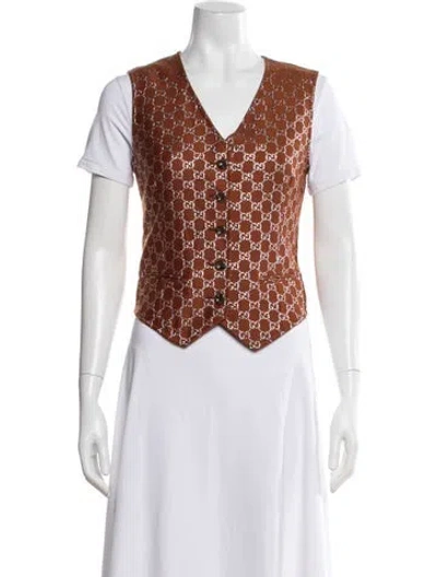 Pre-owned Gucci 2020 Wool Vest In Brown