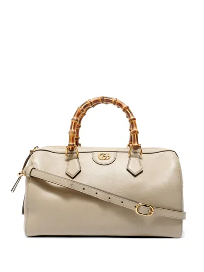 Pre-owned Gucci 2020-2025 Diana Bamboo Tote Bag In Neutral