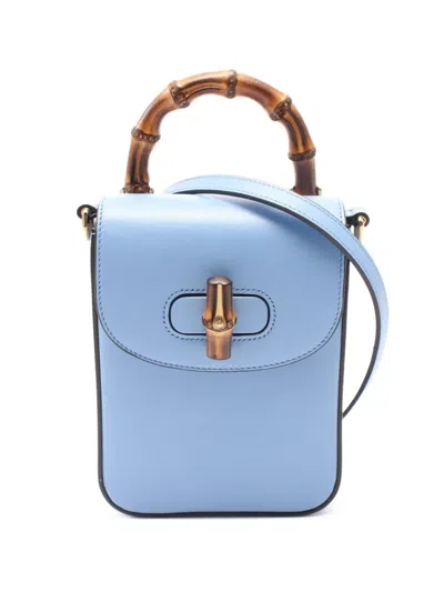 Pre-owned Gucci 2020s Bamboo Handbag In Blue