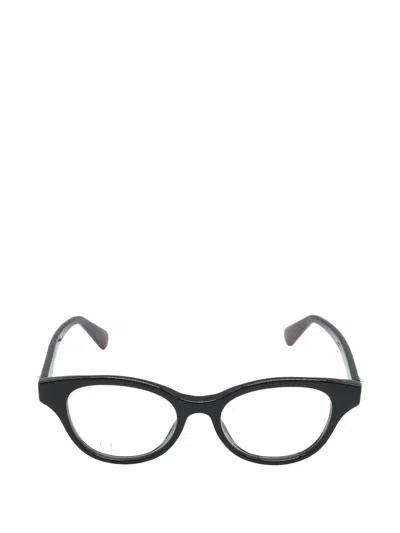 Pre-owned Gucci 2020s Cat-eye Logo Glasses In Black