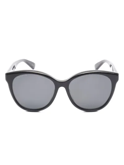 Pre-owned Gucci 2020s Cat-eye Sunglasses In Black