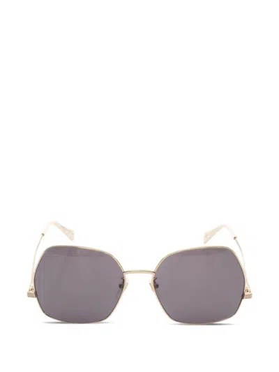Pre-owned Gucci 2020s Geometric-frame Sunglasses In Gold