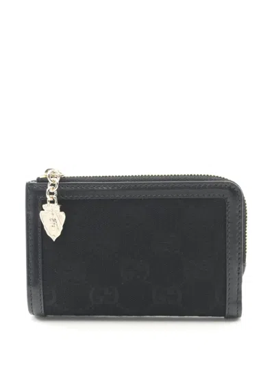 Pre-owned Gucci 2020s Gg Canvas Wallet In Black