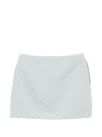 Pre-owned Gucci 2020s Gg Cotton Bouclé Mini Skirt In White