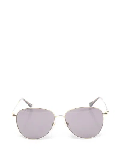 Pre-owned Gucci 2020s Gg Interlocking Sunglasses In Gold
