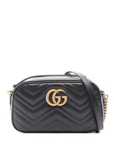 Pre-owned Gucci 2020s Gg Marmont Cross Body Bag In Black