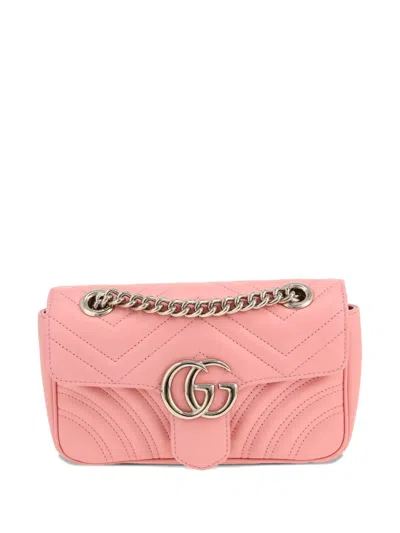 Pre-owned Gucci 2020s Gg Marmont Shoulder Bag In Pink