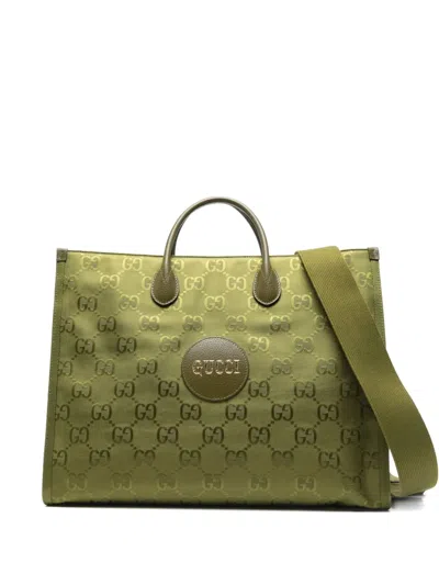 Pre-owned Gucci 2020s Gg Pattern Tote Bag In Green